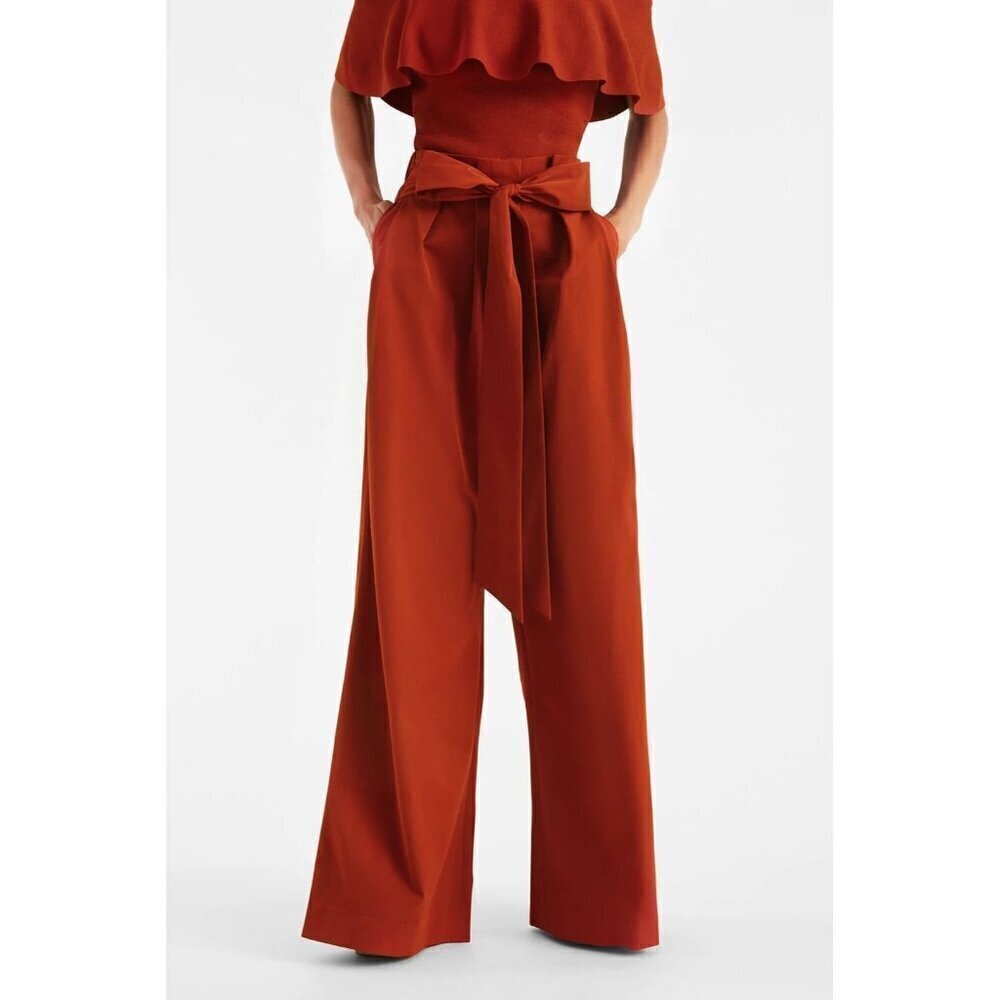 Sachin & Babi Sophie Pants rust wide leg paper bag waist.  Size 12 - Picture 2 of 12